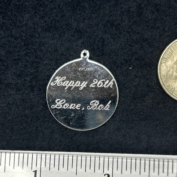Vintage Sterling Happy Anniversary Charm - Picture 5 of 5